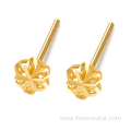 Fashion 18k real Gold stud dangling Earring Jewelry